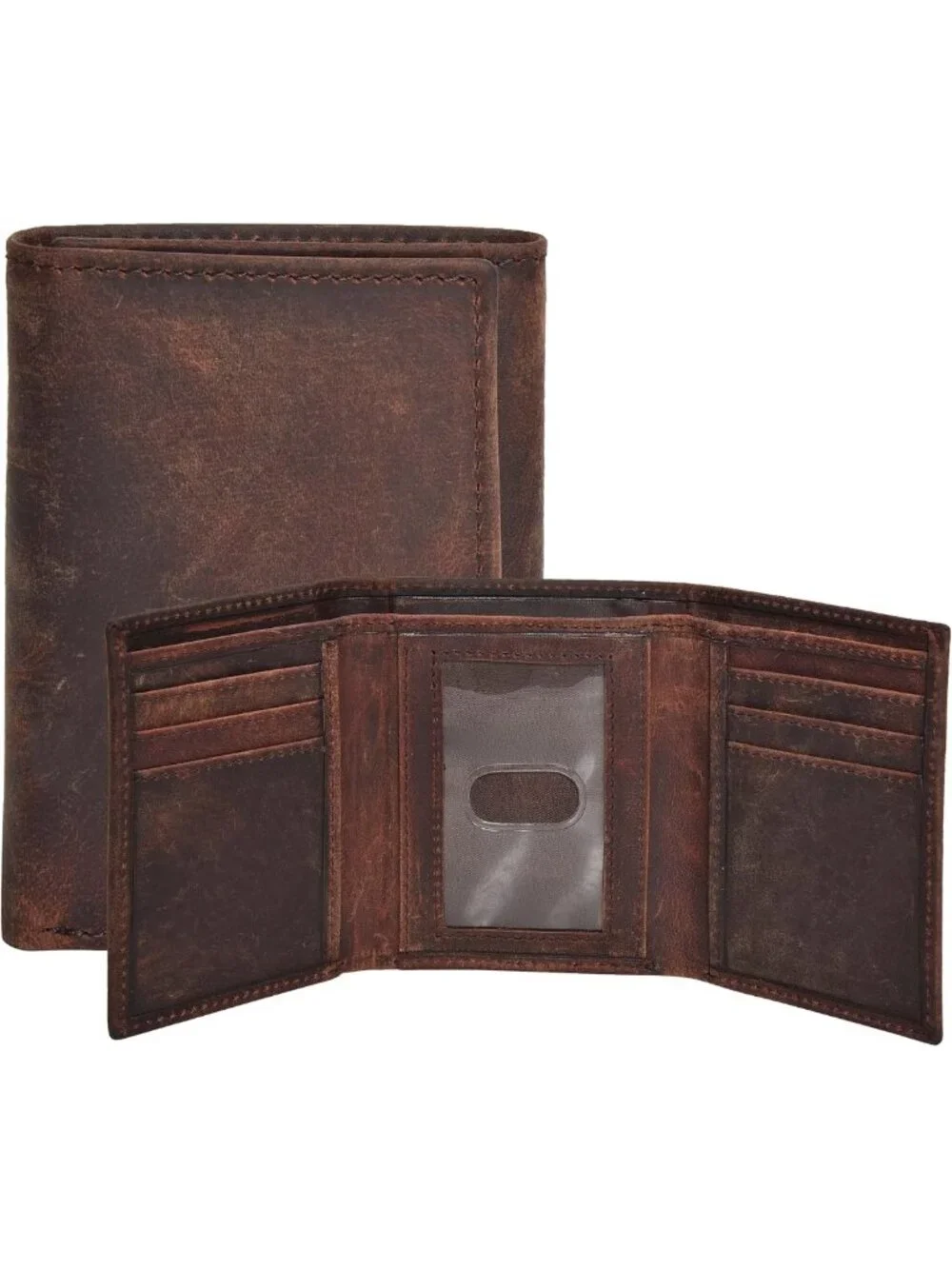 Genuine Leather Men's Trifold Wallet - RFID Slim Minimalist Front Pocket Gift
